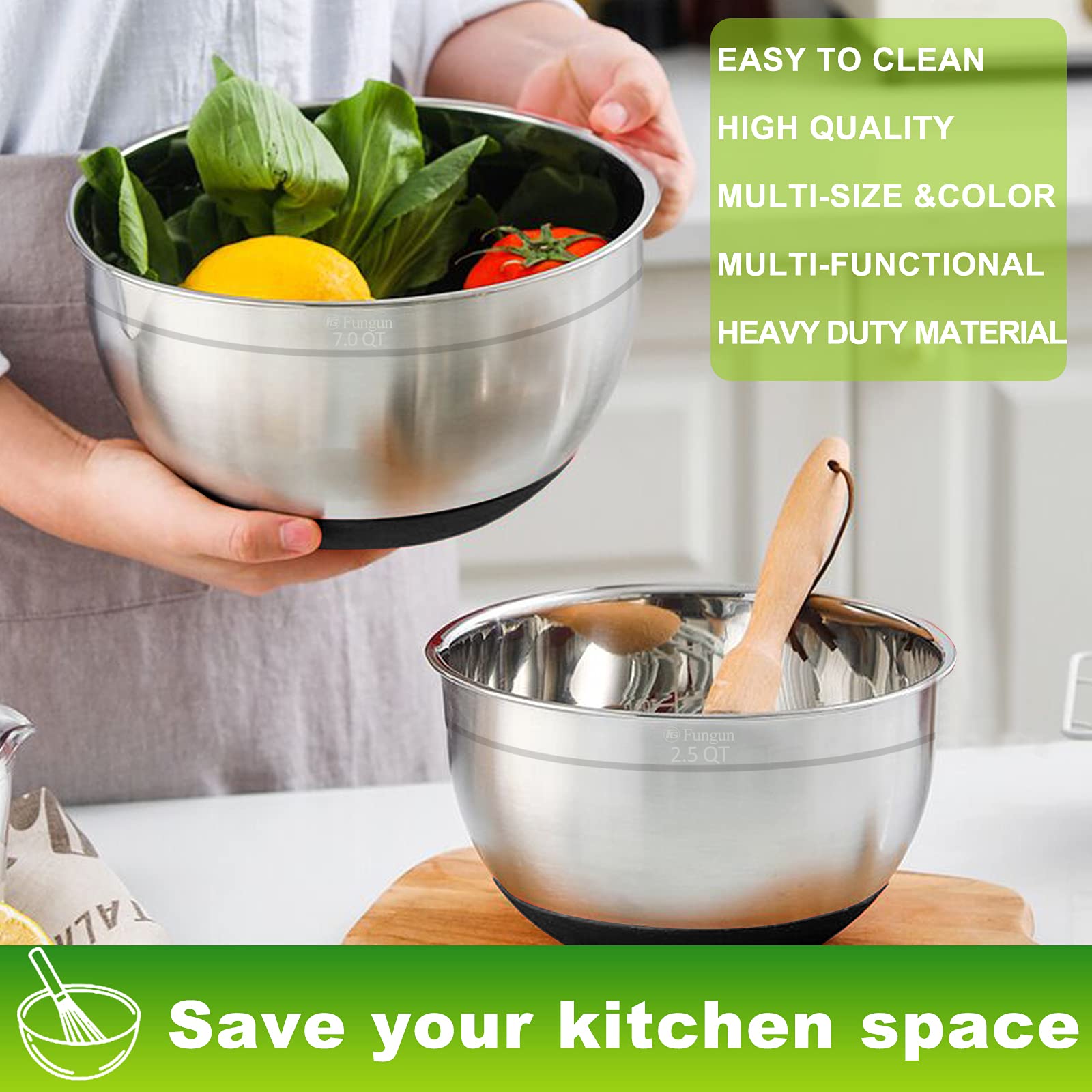 Fungun egg whisk and egg separator included with bowls