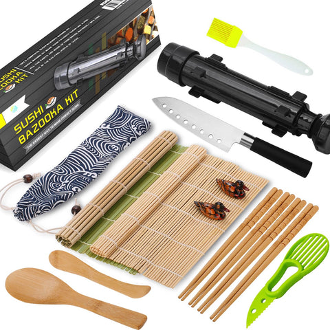 FUNGYAND sushi bazooka in action for uniform rolls at home
