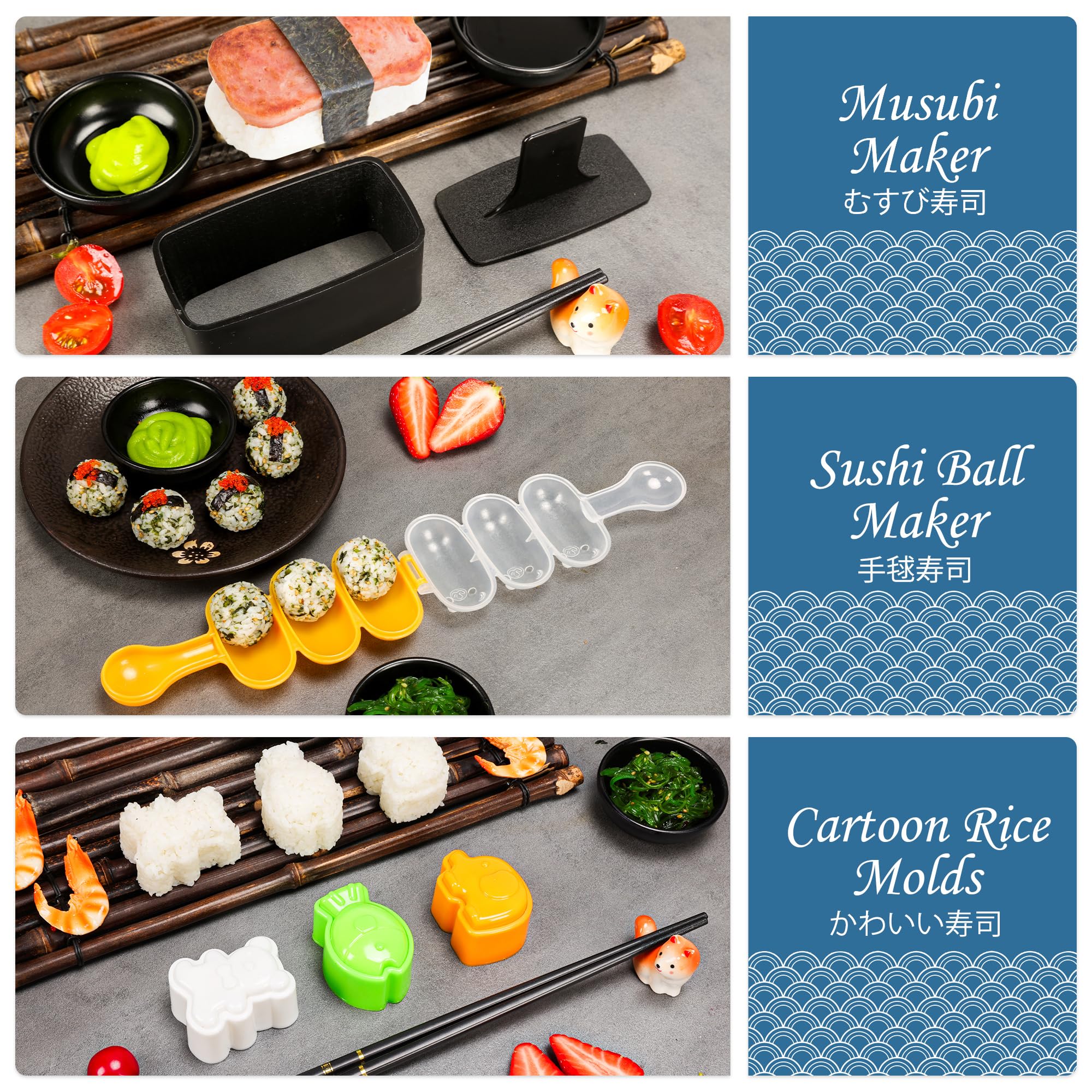 FUNGYAND kitchen knife offers clean cuts for precise sushi presentations.
