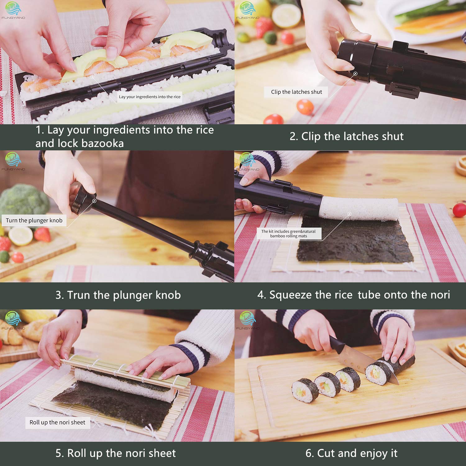FUNGYAND sushi knife for precise slicing