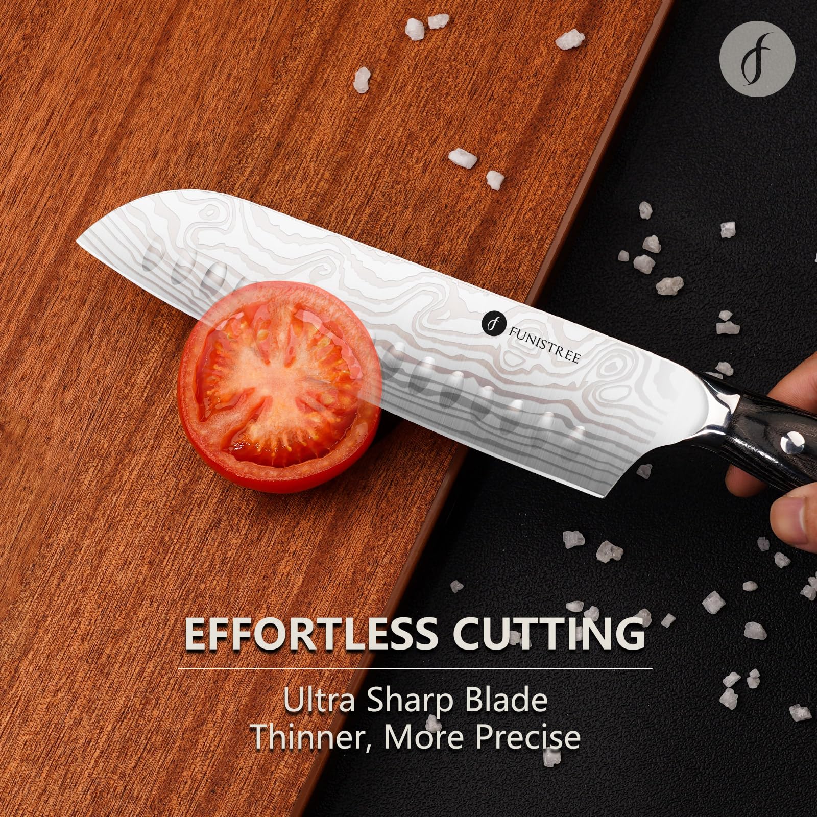 Funistree wooden box with knife set for elegant storage.