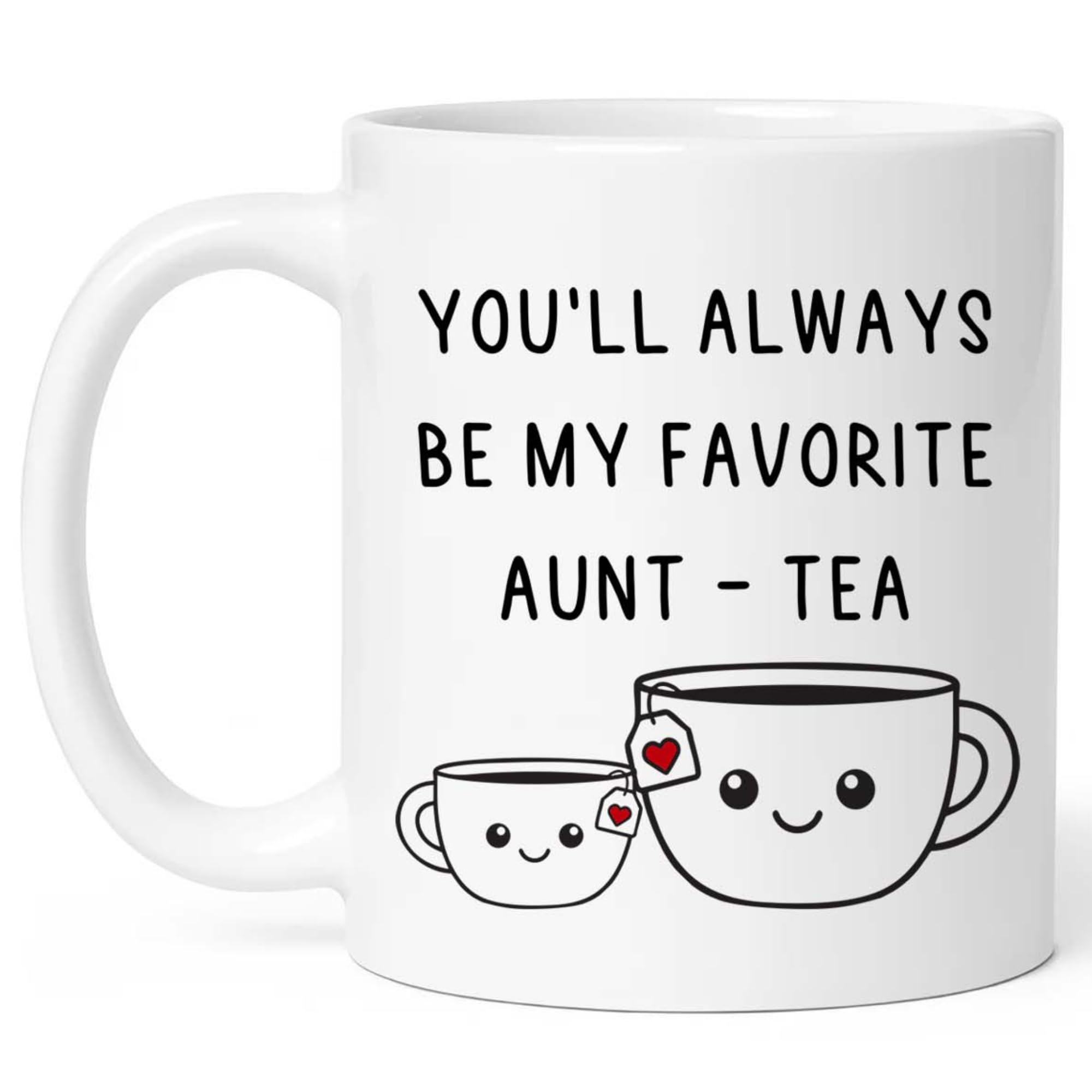 FUNITZ Aunt tea cup with festive Christmas design, ideal gift.
