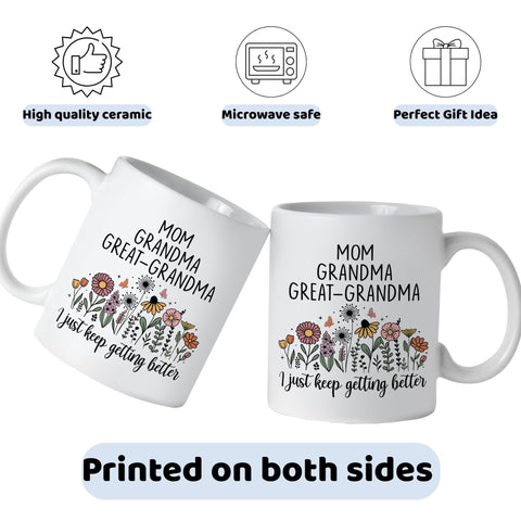FUNITZ Great Grandma mug used to reveal pregnancy milestones with style