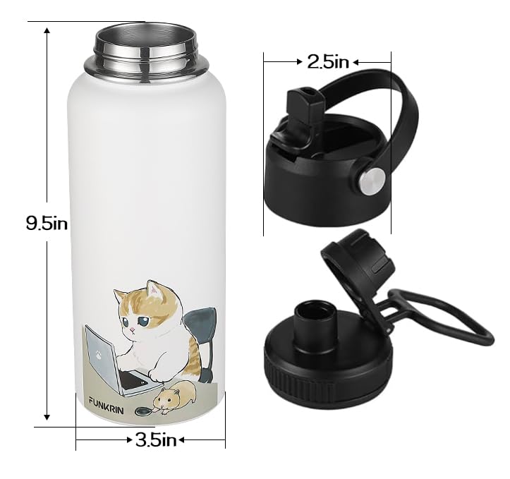 Funkrin 32oz bottle with personalized pattern, ideal as a gift.