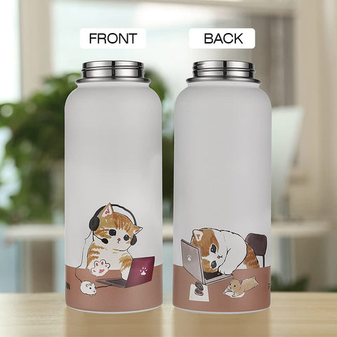 Funkrin 32oz bottle with straw lid for spill-proof sipping during activities.