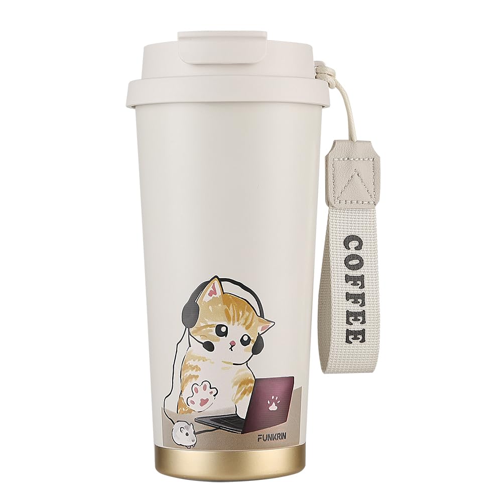 Funkrin Coffee Travel Mug with Ceramic Coating preserves flavor and aroma.