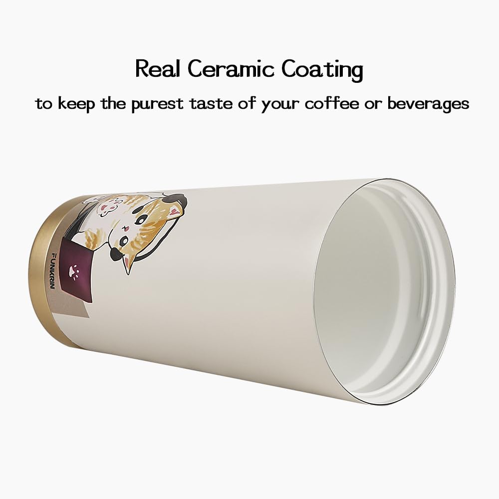 Funkrin mug features 2 in 1 spout and straw for easy sipping on the go.