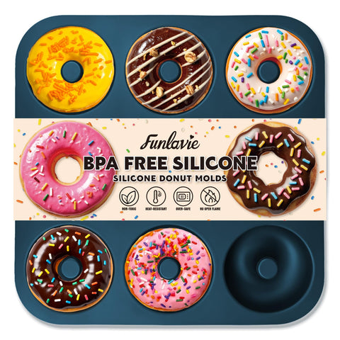 FUNLAVIE silicone donut pan ideal for donuts and bagels at home