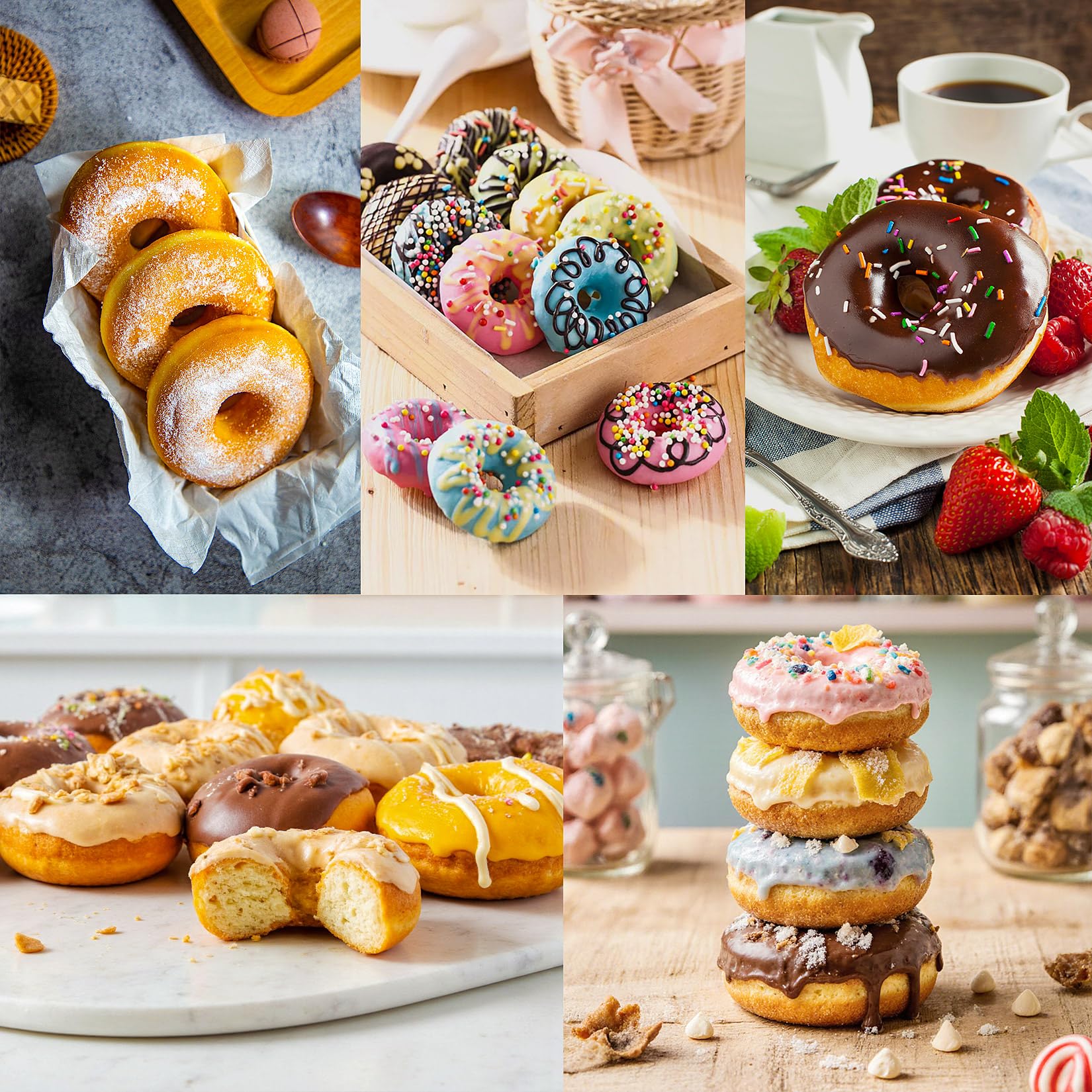 FUNLAVIE donut pan showing 3 inch cavity size for donuts