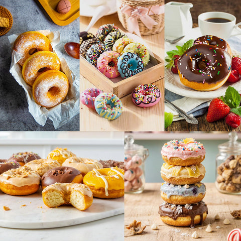 FUNLAVIE donut pan showing 3 inch cavity size for donuts