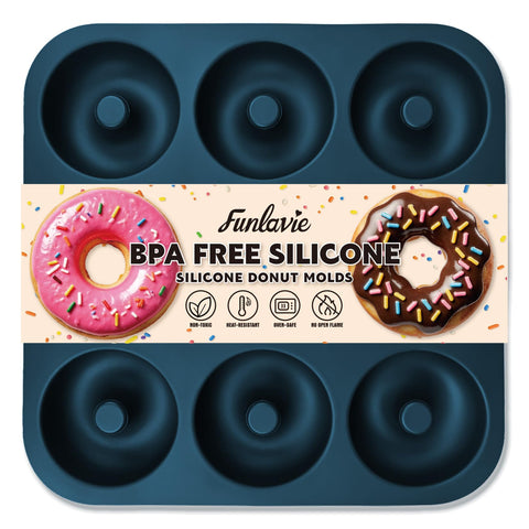 FUNLAVIE large donut pan with nine cavities for batch baking