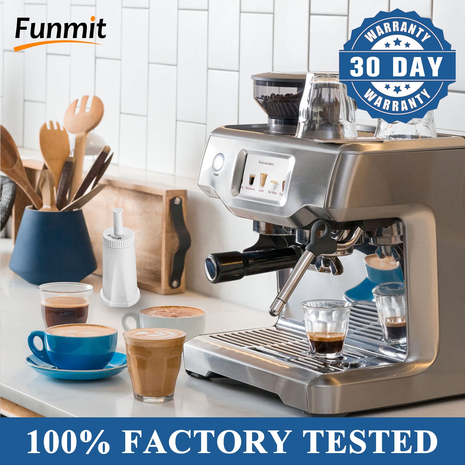 Funmit Breville filter in use illustrates clean water flow and enhanced aroma potential.