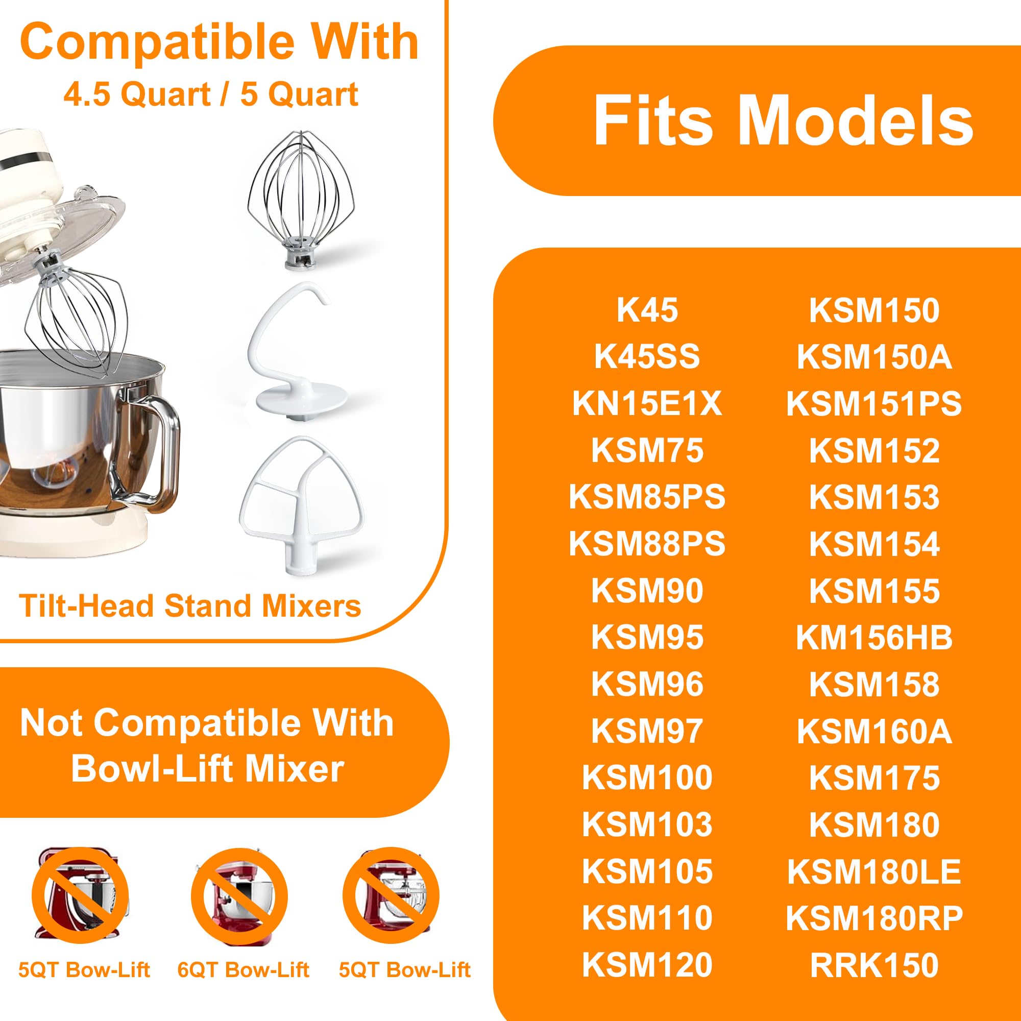 Funmit K45B flat beater for smooth mashing and mixing