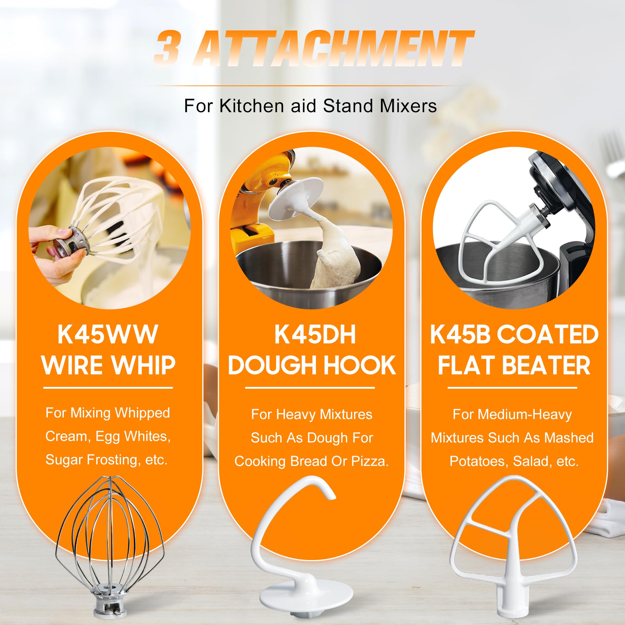 Funmit K45DH dough hook blends yeast doughs smoothly