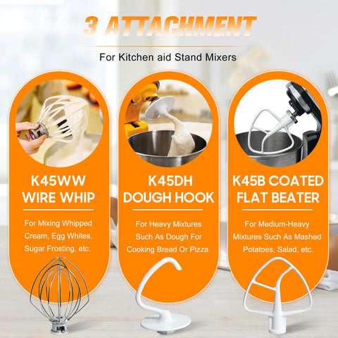 Funmit K45DH dough hook blends yeast doughs smoothly