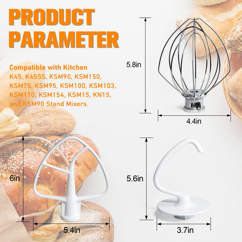 Funmit tilt-head compatibility ensures secure fit with popular KitchenAid models