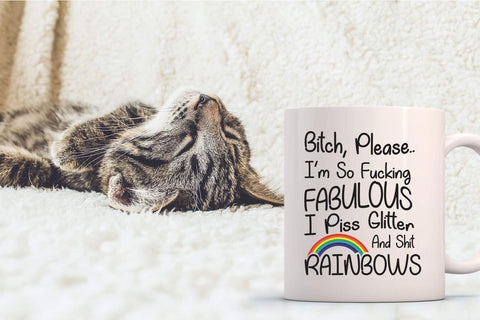 Funnwear Bitch Please mug back slogan for continued humor