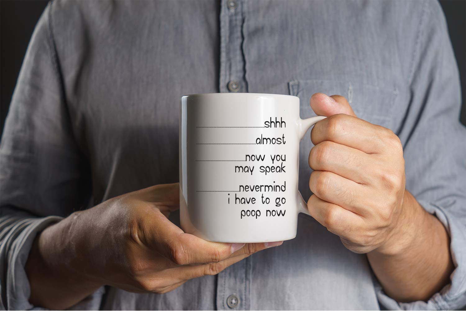 Funnwear Shh mug crafted in durable ceramic stoneware