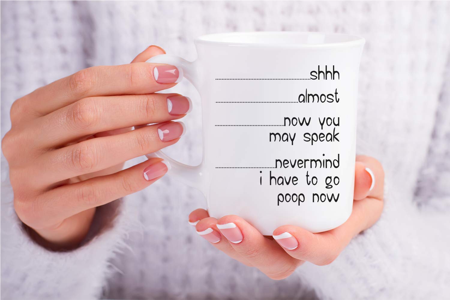 Funnwear Shh mug makes a playful, gift-ready desk accessory