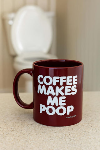 Funny Guy Mugs coffee makes me poop mug rear view showing double-sided print