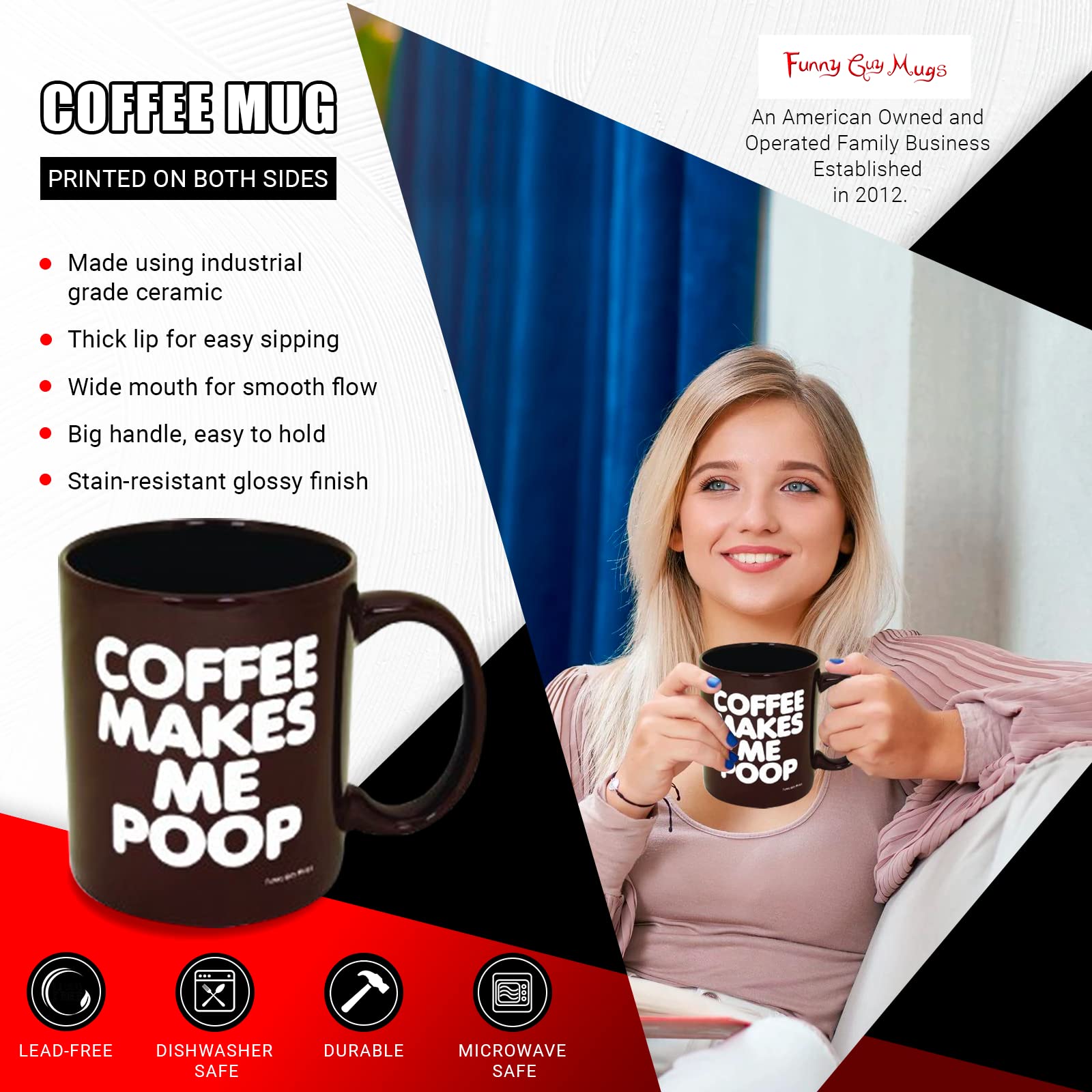 Funny Guy Mugs double-sided design highlights versatile print for both-handed enjoyment