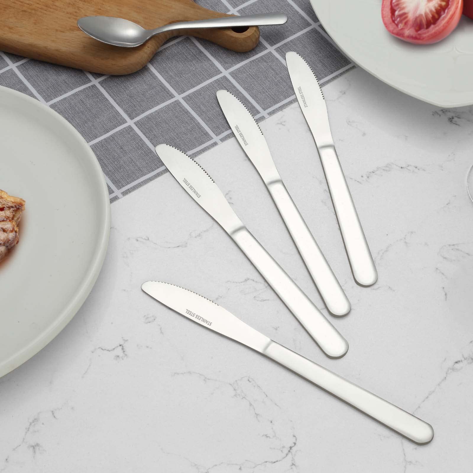 Funnydin 36-count dinner knives packaging, ready for gifting or replacement.