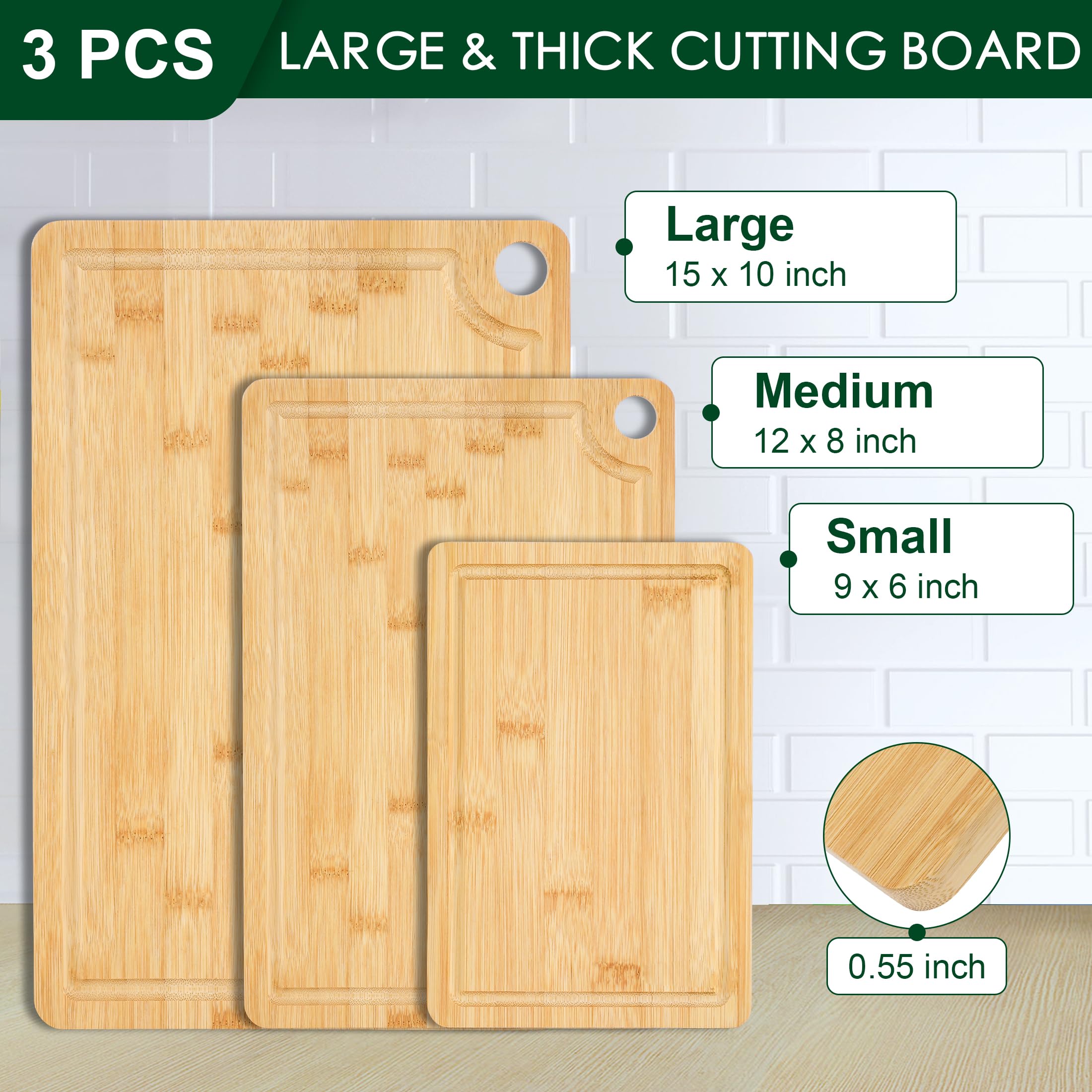 Funnydin 9x6 inch bamboo board ideal for fresh fruit and quick chopping.