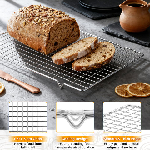 Funnydin cooling rack 14-7x10-4 inch promotes airflow for even cooling