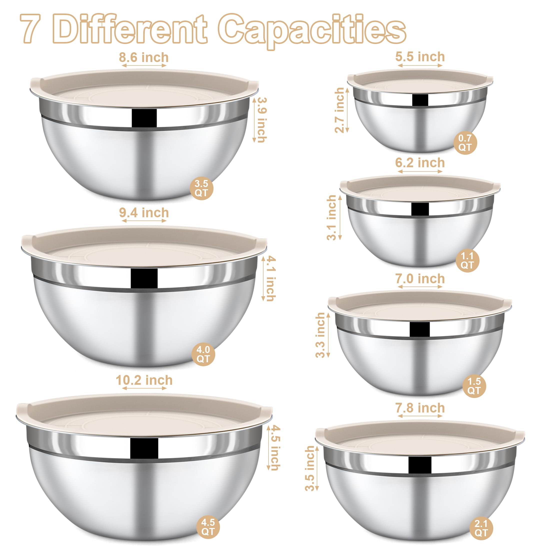 Funnydin khaki 0.7 qt bowl with lid ideal for small portions