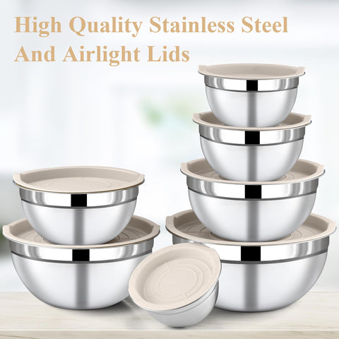 Funnydin khaki 3.5 qt bowl ideal for large mixing and prep