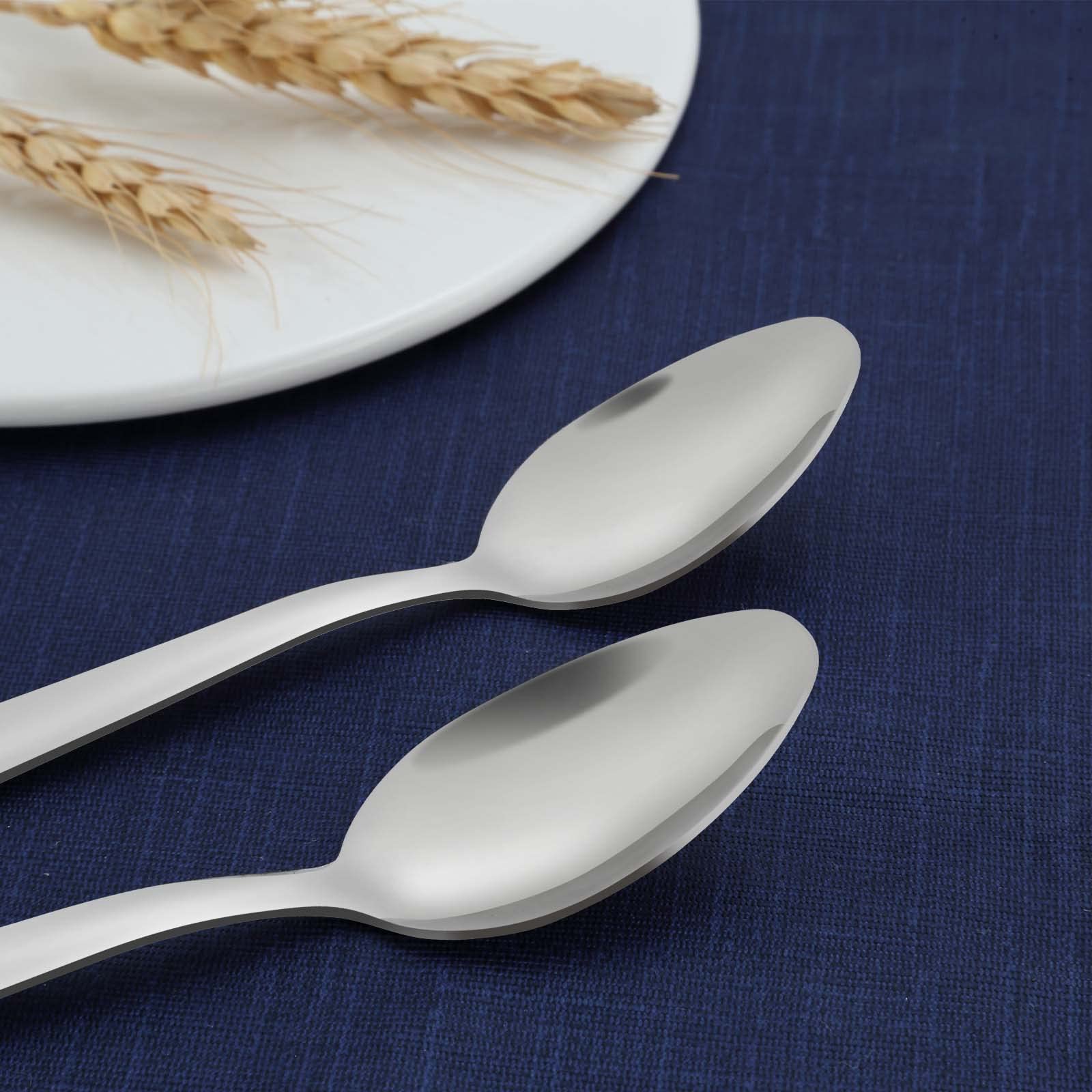 Funnydin mirror-polished teaspoons paired with any table setting for elegant meals.