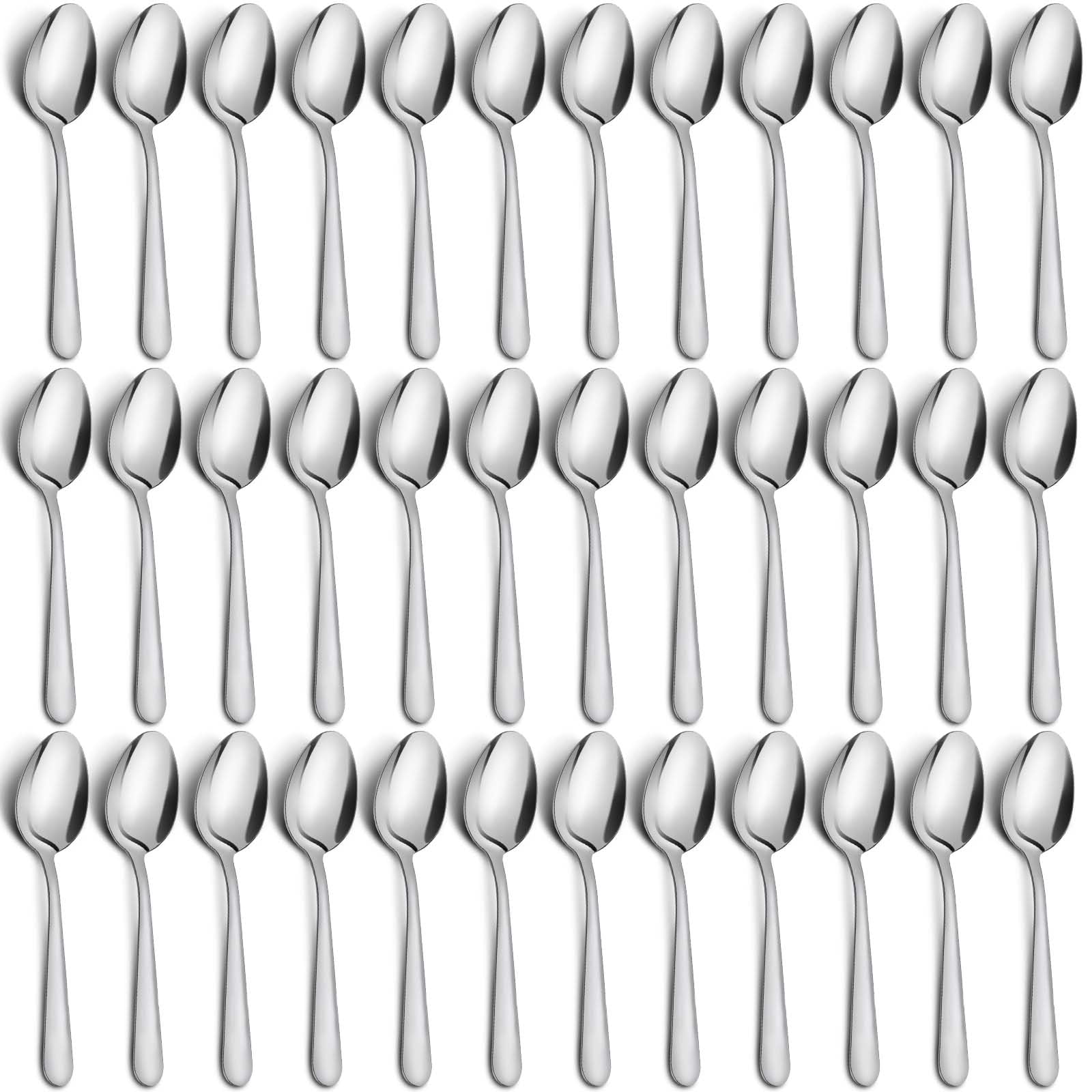 Funnydin 36-piece tea spoons set, mirror-polished finish, ideal for daily use and entertaining.