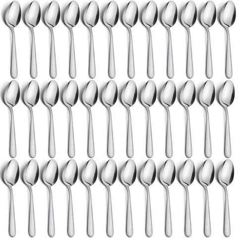 Funnydin 36-piece tea spoons set, mirror-polished finish, ideal for daily use and entertaining.