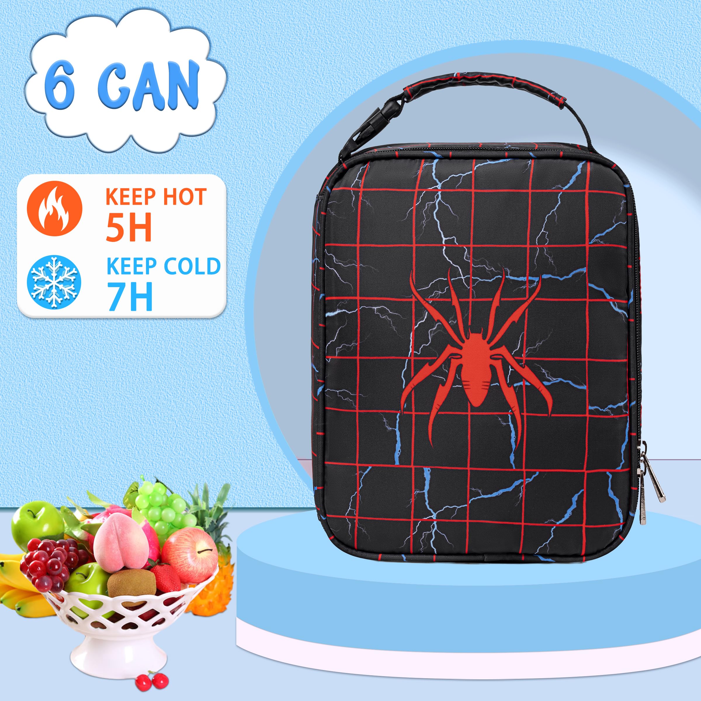 FunnyGifts Insulated Lunch Bag open top for quick access.