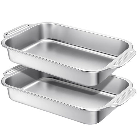 Two Funnymoom pans with handles for easy transport, 9x13 size