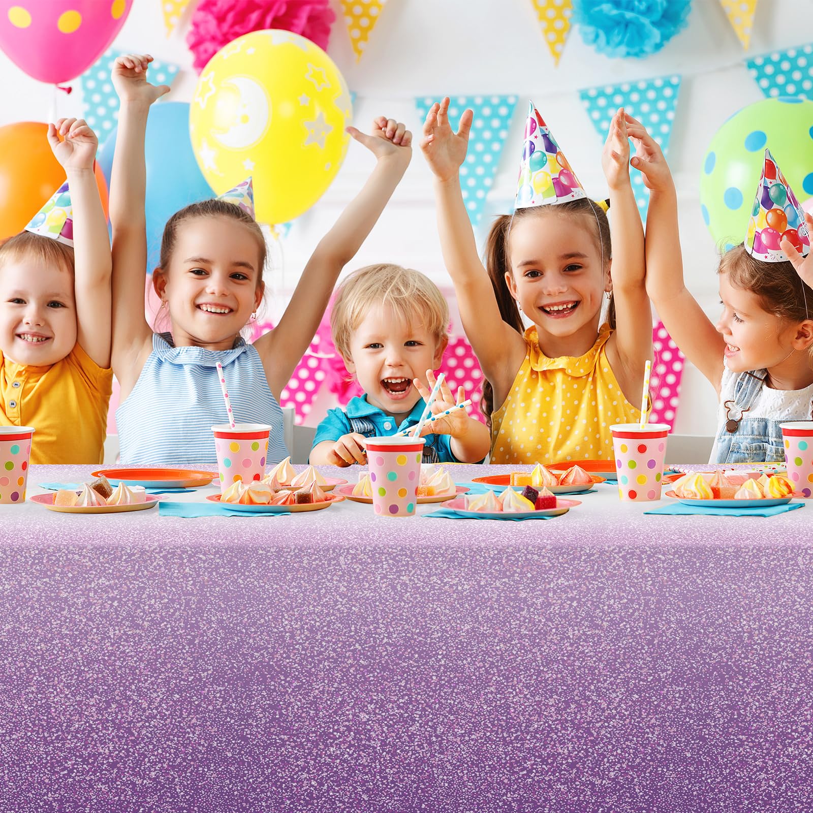 FunnyPars outdoor-friendly tablecloth protects from spills at outdoor parties.