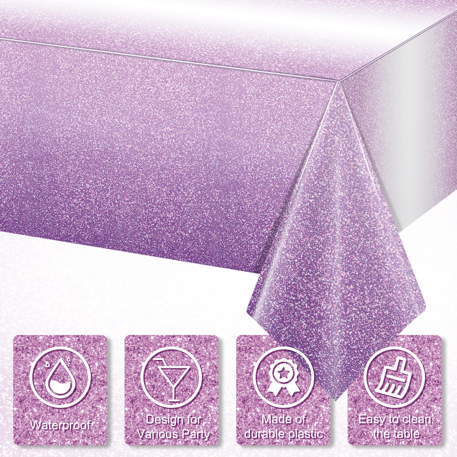 FunnyPars waterproof, stain-resistant tablecloth keeps surfaces clean during events.