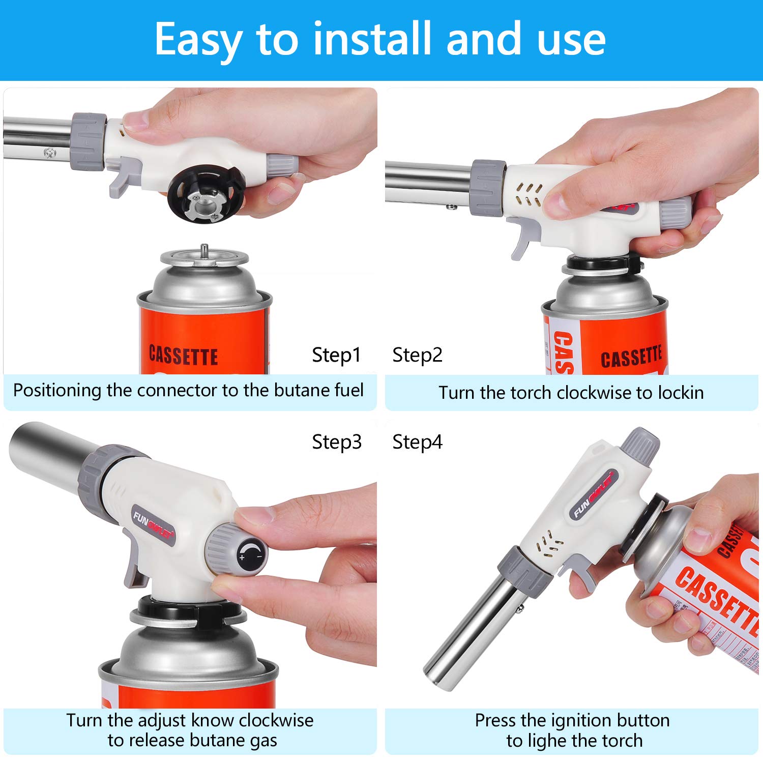 FunOwlet sous-vide browning torch ideal for finishing dishes evenly.
