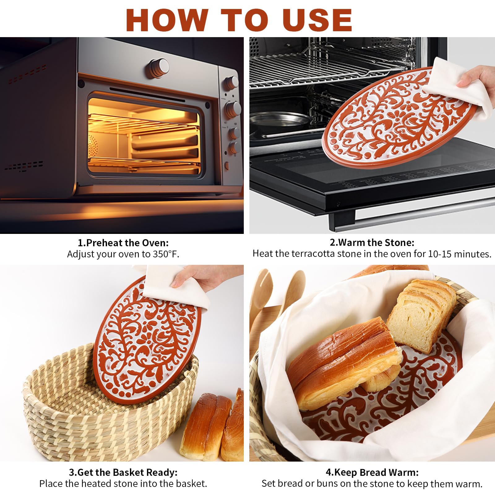FunSky Hostess bun warmer basket ideal for fresh rolls and sourdough.