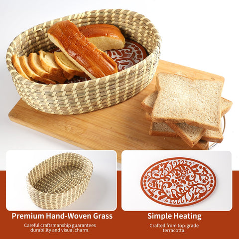 FunSky Hostess tortilla warmer basket keeps tortillas warm for serving.