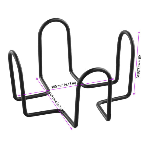 FUNSUEI square black metal coaster holder side view highlighting sturdy design