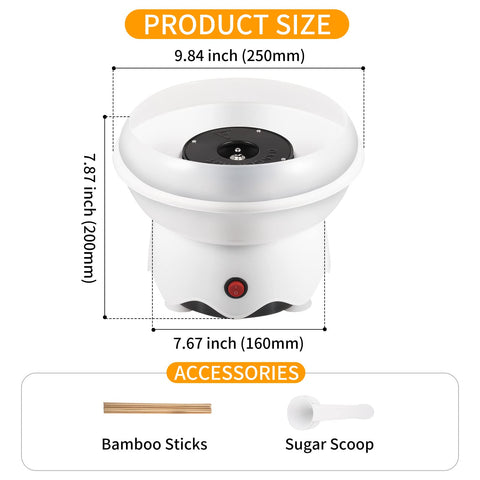 FUNTELL mini cotton candy maker assembly view demonstrates simple setup in minutes.