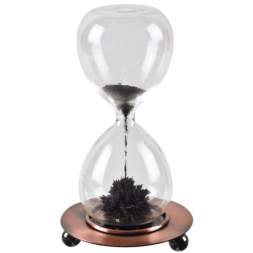 Westminster magnetic sand timer hourglass on desk creates dynamic art