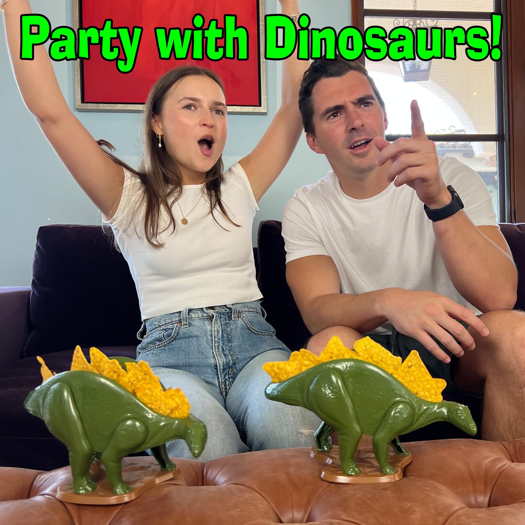 Dishwasher-safe Funwares Nachosaurus for quick cleanup after entertaining.