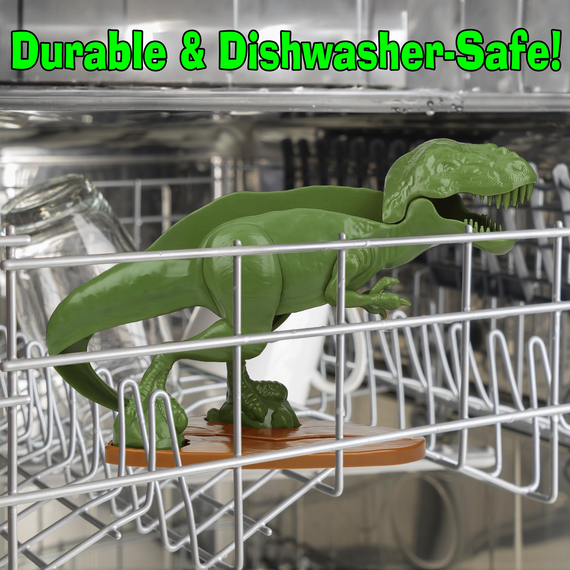 Funwares Tacosaurus showcased as kitchen display and decorative snack holder.