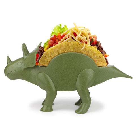 Funwares Tricerataco front view showing playful two-taco holder for family meals.