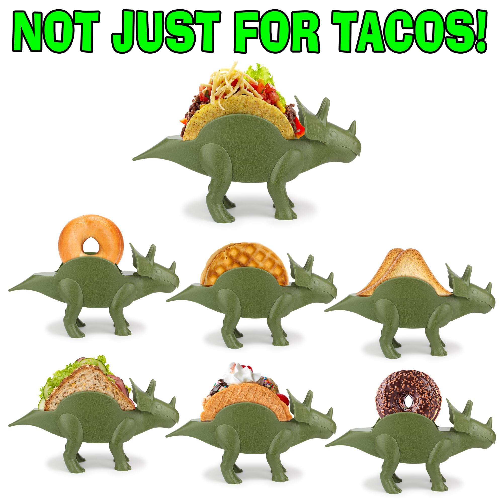 Funwares Tricerataco with tacos demonstrates quick access and kid-friendly dinner fun.