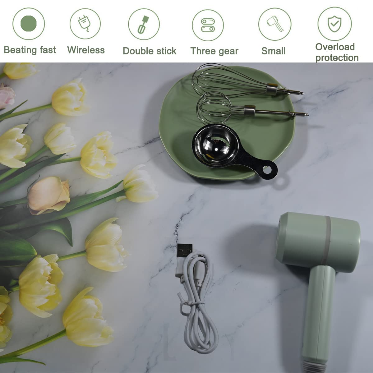 FURVOCHY USB charging cable included for wireless power on the go.