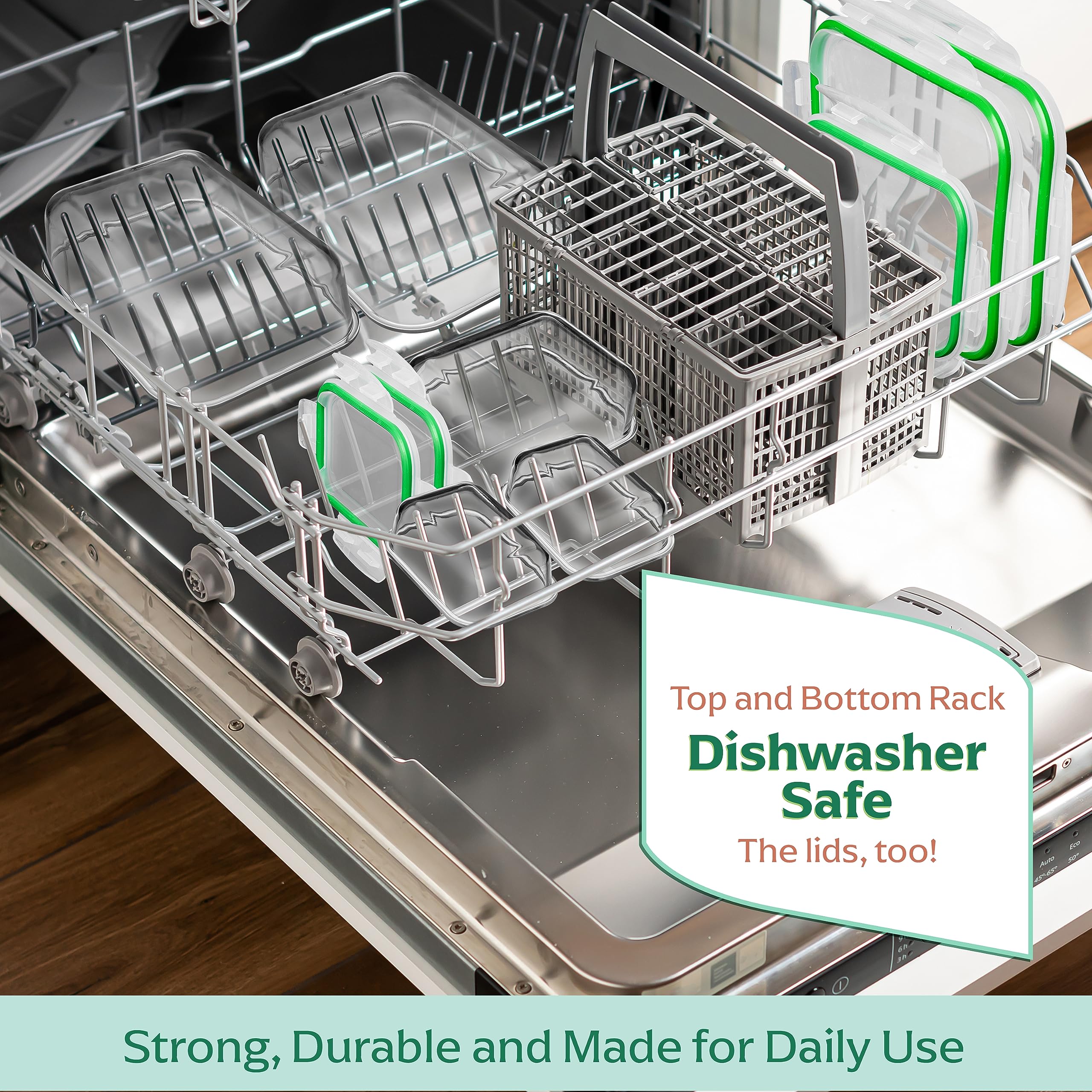 Fusion Gourmet borosilicate glass shows clear, durable non-porous surface.
