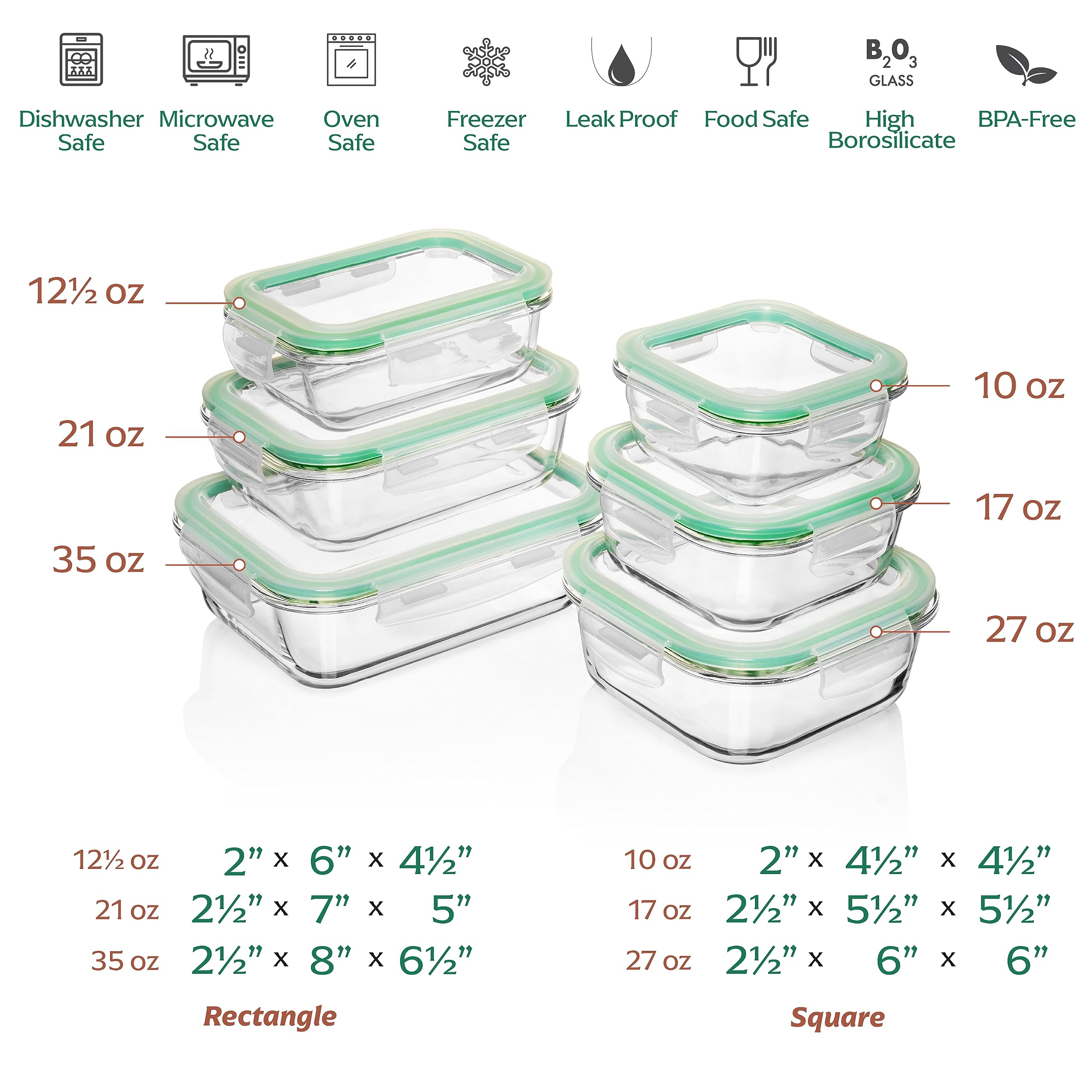 Fusion Gourmet glass rectangle medium container with airtight lid for fridge freshness.